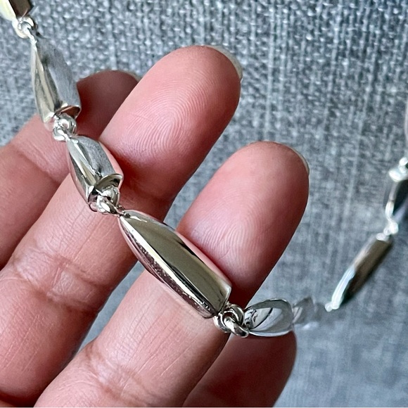 MONET | Choker Linked Chain Silver Tone Necklace - Picture 3 of 13